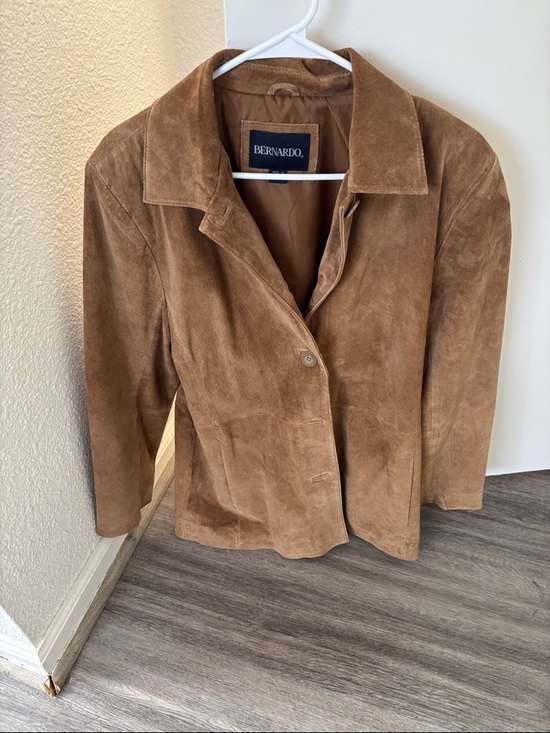Bernardo Jackets & Blazers - Bernardo Brown Suede Button-Front Jacket